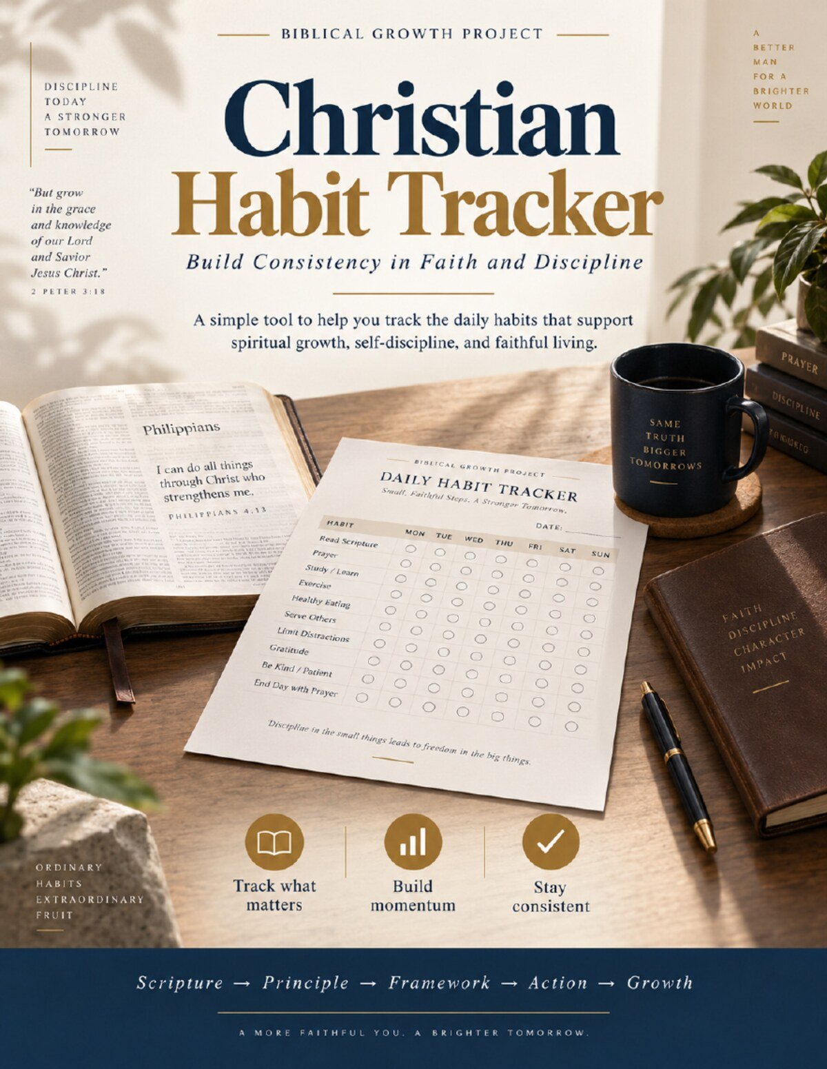Christian Habit Tracker printable workbook cover